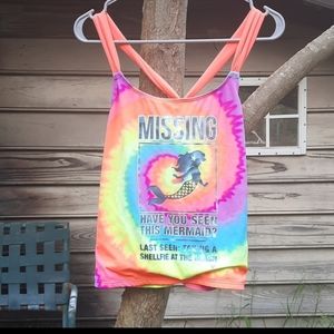 Rainbow tie dye mermaid  Beach/surf Tank Top